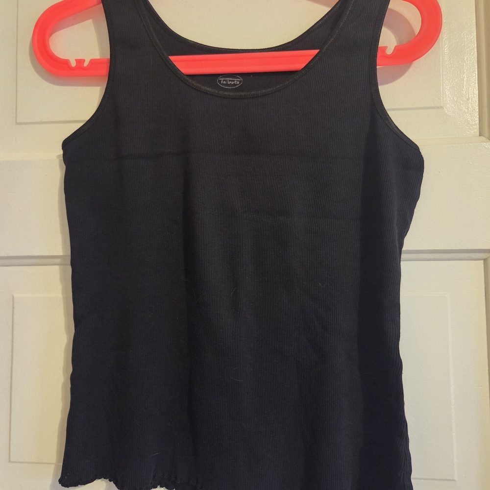 Talbots Black Ribbed Tank Top